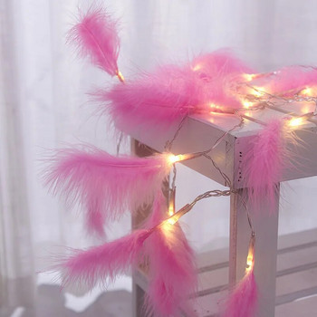 DIY 2m LED Φωτάκια κορδονιού με φτερά γιρλάντα Κουρτίνα Fairy Lamp Μπαταρία Power Χριστουγεννιάτικα DIY διακοσμητικά για παράθυρο κρεβατοκάμαρας σπιτιού