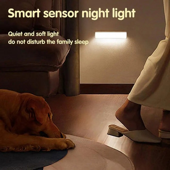 LED нощна лампа 10-50CM сензор за движение безжична USB LED шкаф шкаф гардероб стълбище нощна лампа кухня спалня светлина