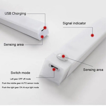 Νυχτερινό φως LED 10-50CM Φως αισθητήρα κίνησης Ασύρματο USB LED Ντουλάπα Ντουλάπα Σκάλα Νυχτερινό Φωτιστικό Κουζίνας Φωτιστικό Υπνοδωμάτιο