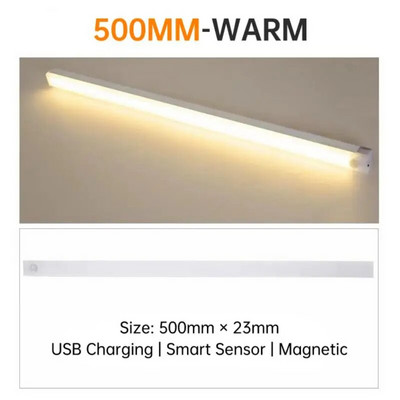 LED naktinis apšvietimas 10-50cm judesio jutiklio šviesa belaidė USB LED spintelė spinta Spinta laiptinė Naktinė lempa virtuvė miegamojo šviesa