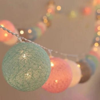 20 LED βαμβακερή μπάλα γιρλάντα String Lights Χριστουγεννιάτικα νεράιδα φωτιστικά κορδόνια για εορταστικό γάμο εξωτερικού χώρου Χριστουγεννιάτικο πάρτι διακόσμηση σπιτιού