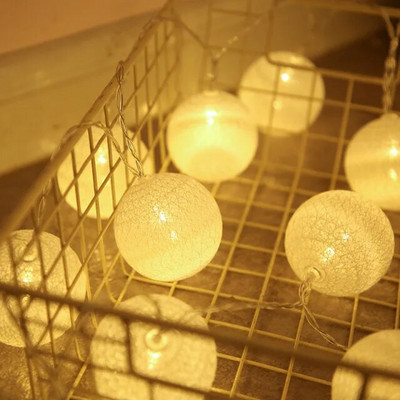 20 LED-uri Ghirlandă de ghirlande de bumbac șiruri luminoase de Crăciun șiruri de iluminat pentru vacanță în aer liber, nuntă, petrecere de Crăciun, decorare a casei