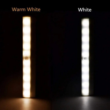 Ασύρματο φωτιστικό LED νυχτερινής κίνησης Αισθητήρας κίνησης Φωτιστικό ντουλάπα νυκτός για ανιχνευτή υπνοδωματίου κουζίνας Φωτιστικό ντουλάπι σκάλας