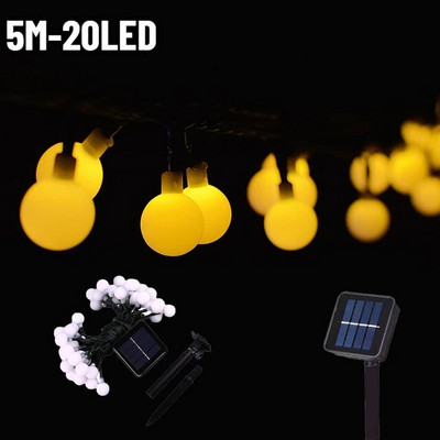 8 moduri Lumină solară Minge de cristal Grădină în aer liber Camping șir de lumini solare LED Ghirlandă luminoasă Decorații Ramadan