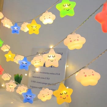 Rocket Astronaut Cloud Fairy LED Light String Festoon Garland Lamp for Kids Birthday Party Bedroom Christmas Wedding Decoration