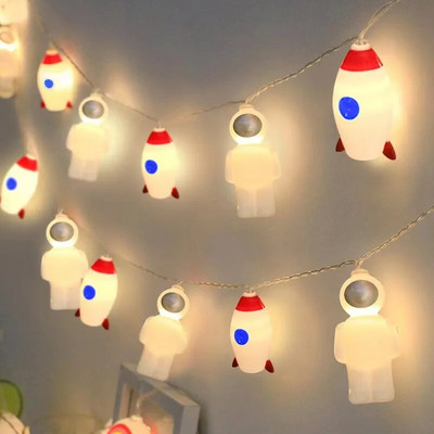 Raketos astronautų debesies fėja LED šviesos stygos girliandos lempa vaikams gimtadienio vakarėliui miegamojo Kalėdų vestuvių dekoracija