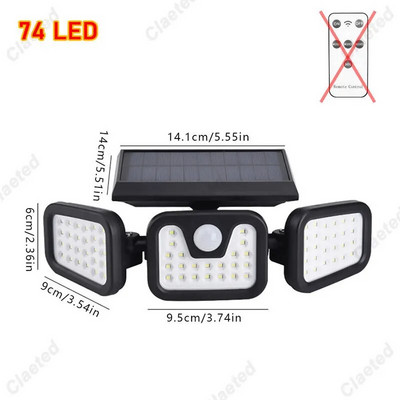 Super eredad päikeseenergia seinavalgustid IP65 veekindel siseruumides olev päikesevalgusti reguleeritava peaga, laia valgustusnurgaga, tugev võimsus