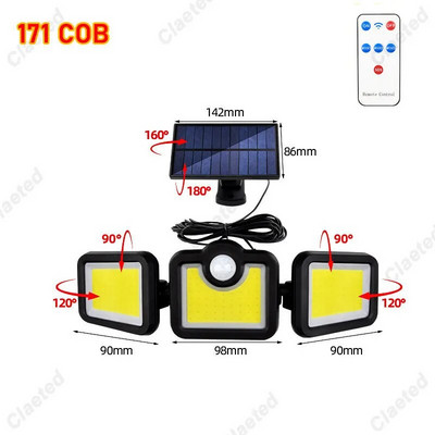 Super eredad päikeseenergia seinavalgustid IP65 veekindel siseruumides olev päikesevalgusti reguleeritava peaga, laia valgustusnurgaga, tugev võimsus