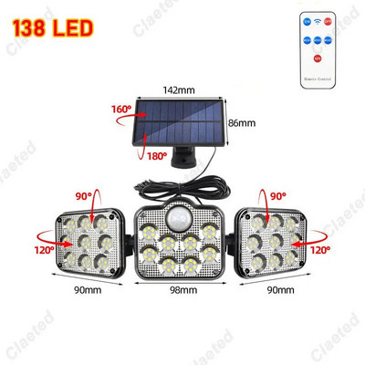 Super eredad päikeseenergia seinavalgustid IP65 veekindel siseruumides olev päikesevalgusti reguleeritava peaga, laia valgustusnurgaga, tugev võimsus