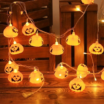 1.5m 10Led Хелоуин тиква LED струнни светлини Призрачни скелети Прилеп Висящ фенер Домашно парти Фестивал Декор Коледни орнаменти