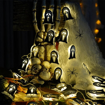 1.5m 10Led Хелоуин тиква LED струнни светлини Призрачни скелети Прилеп Висящ фенер Домашно парти Фестивал Декор Коледни орнаменти