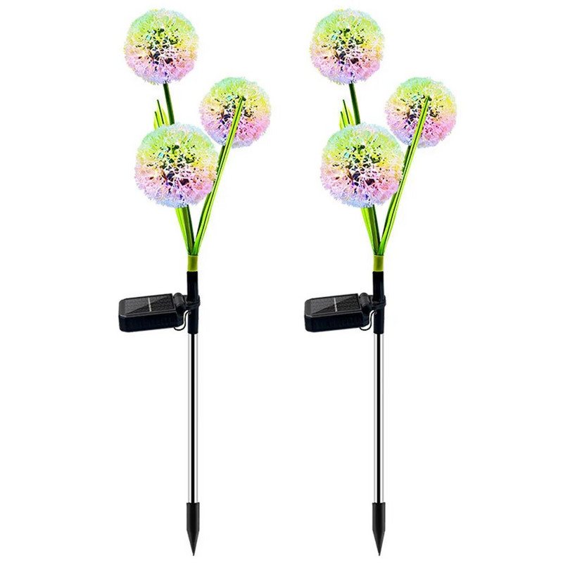 3 Head Solar Lamp Τριαντάφυλλο πικραλίδα Γαρύφαλλο Μπάλα Λουλούδι Φωτιστικό Κήπος Προσομοίωση Λουλούδι Ορτανσία Λουλούδι εξωτερικού χώρου Εδάφους Φωτιστικό γκαζόν Τοπίο