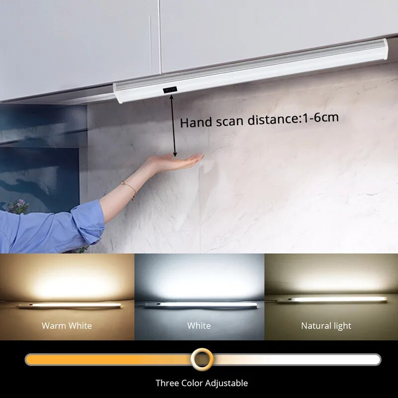 Φωτιστικό ντουλαπιού LED PIR Αισθητήρας κίνησης χειρός Νυχτερινά φώτα Βύσμα USB 30/40/50CM Ντουλάπα υπνοδωμάτιο κουζίνας Νυχτερινό φωτιστικό
