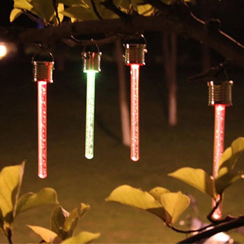 LED слънчеви висящи висящи светлини Слънчева цветна светлина Външна градина Акрилна пръчка Соларна лампа Полилей Коледно парти Декорация на дърво