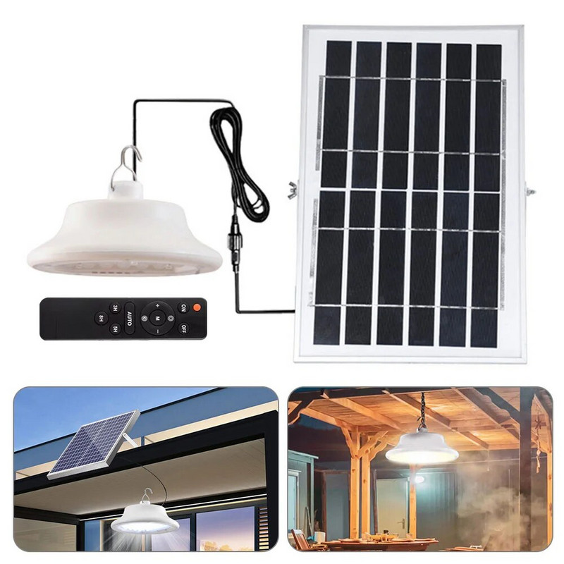 40W 60W LED ηλιακό φωτιστικό οροφής με καλώδιο αδιάβροχο ηλιακό φωτιστικό τηλεχειριστήριο με ρυθμιζόμενο κρεμαστό φωτιστικό για διάδρομο μπαλκονιού