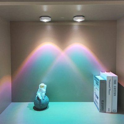 Lampă LED pentru apus de soare Dulap interioară fără fir sub dulap Lumină pentru dulap Lampă alimentată cu baterii pentru decorarea dormitorului Cadou de Crăciun