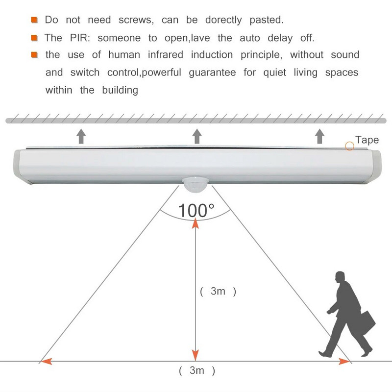 LED öövalguse liikumisandur juhtmevaba öölamp valge / soe valge 6/10 LED köögi riidekapi valgusti trepikoja taustvalgus
