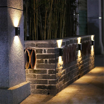 Соларна лампа Външни LED светлини нагоре и надолу Луминисцентна стенна лампа Водоустойчиви лампи за декорация на стени Балкон Двор Улична градинарска светлина