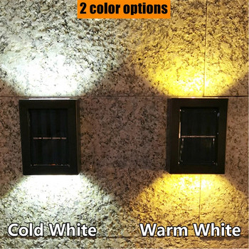Ηλιακό φωτιστικό εξωτερικού χώρου LED φωτίζει πάνω και κάτω Φωτεινό φωτιστικό τοίχου Αδιάβροχο φωτιστικό τοίχου Διακοσμητικά φωτιστικά Μπαλκόνι Αυλή Φωτιστικό κηπουρικής