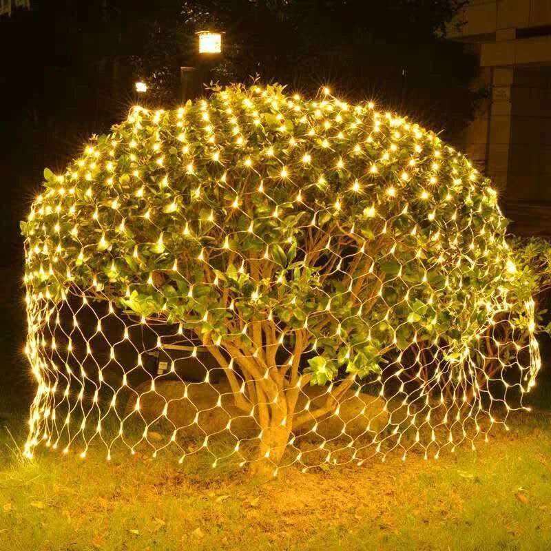 Solar or EU Plug Net Light Φωτάκια Fairy Lights Αδιάβροχη γιρλάντα με 8 Λειτουργίες Χρονοδιακόπτη Χριστουγεννιάτικα Διακοσμητικά για Σπίτι 3M*2M Holiday