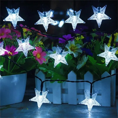 Solárne svetlá LED solárne hviezdicové reťazové svetlo 20/30/50/100/200 LED solárne hviezdicové reťazové svetlo vonkajšia záhrada vianočná párty dekorácia