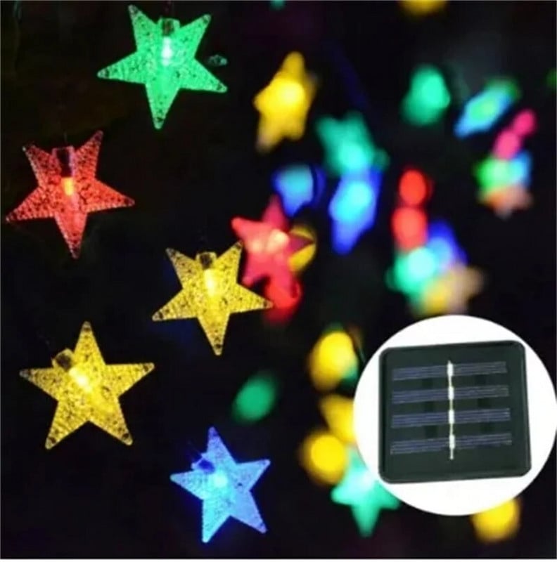 Solárne svetlá LED solárne hviezdicové reťazové svetlo 20/30/50/100/200 LED solárne hviezdicové reťazové svetlo vonkajšia záhrada vianočná párty dekorácia