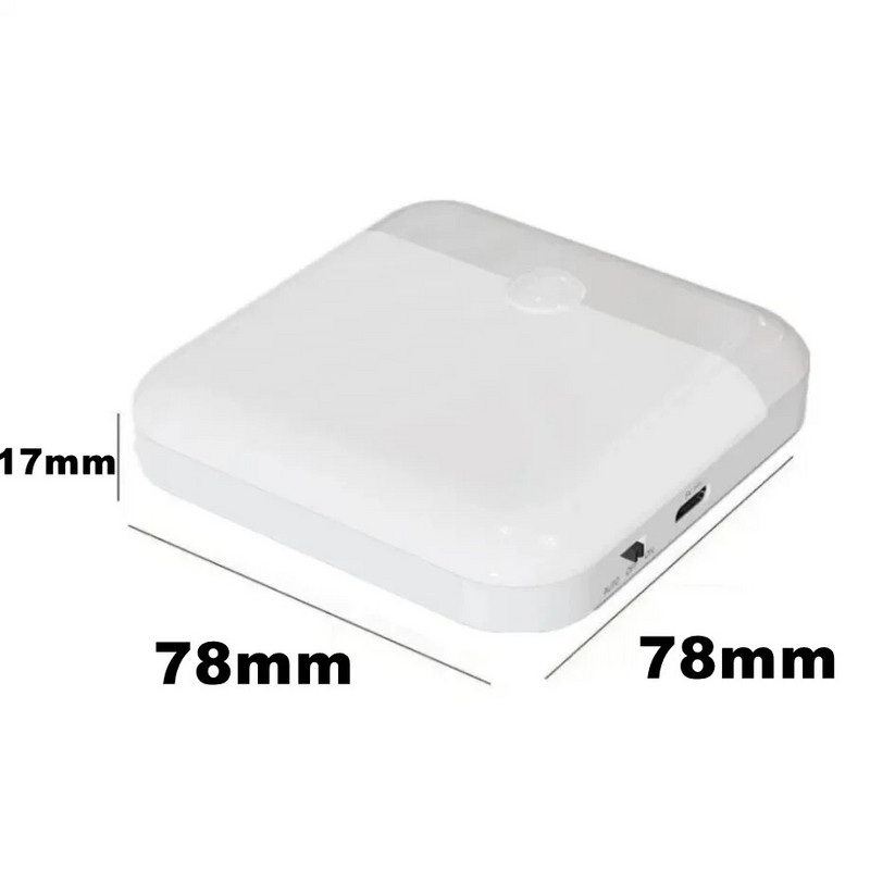 Νυχτερινό φωτιστικό LED Αισθητήρας κίνησης Νυχτερινό φως Υπνοδωμάτιο Κουζίνα Σκάλα Διάδρομος Ντουλάπα Φωτισμός ντουλάπι Φωτισμός PIR Επαγωγής Λαμπτήρας Φόρτισης