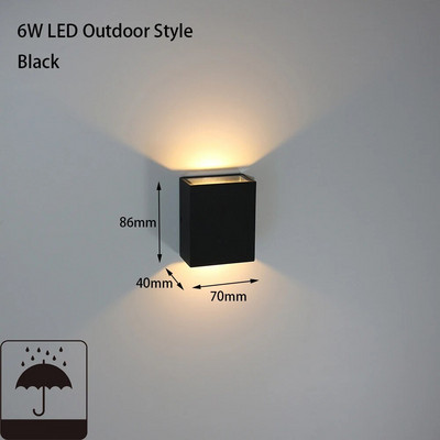 Lampă de perete cu LED-uri de 6W, în aer liber, impermeabilă, pentru dormitor, sufragerie, pentru interior, iluminat pentru casă, culoar de grădină, coridor, decorare.