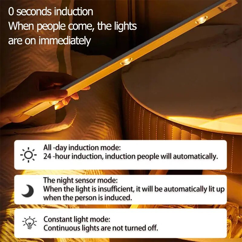 3-ühes kapialused valgustid Liikumisanduriga juhtmeta lamp Kööki öövalgustid Magamistoa riidekapp Kapp kirjutuslaud 20/30/40cm