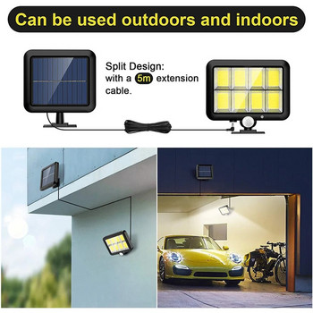 COB LED Solar Powered Light Outdoors Motion Sensor PIR Αδιάβροχο τοίχου Φωτιστικό ασφαλείας δρόμου έκτακτης ανάγκης για διακόσμηση κήπου