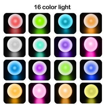 Aswesaw Ντουλάπα LED Μπαταρία RGB16 Χρώματα Πολύχρωμο φωτιστικό Λειτουργεί με μπαταρία Φορητό Ντουλάπα Κουζίνας Διάδρομος Ντουλάπα Νυχτερινό φωτιστικό