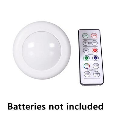 Aswesaw Ντουλάπα LED Μπαταρία RGB16 Χρώματα Πολύχρωμο φωτιστικό Λειτουργεί με μπαταρία Φορητό Ντουλάπα Κουζίνας Διάδρομος Ντουλάπα Νυχτερινό φωτιστικό