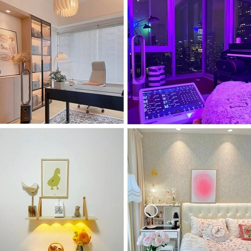 Aswesaw LED spintelės baterija RGB16 spalvų spalvinga lempa, veikianti su baterijomis, nešiojama virtuvės prieškambario spintelė Spintelė naktinė lempa