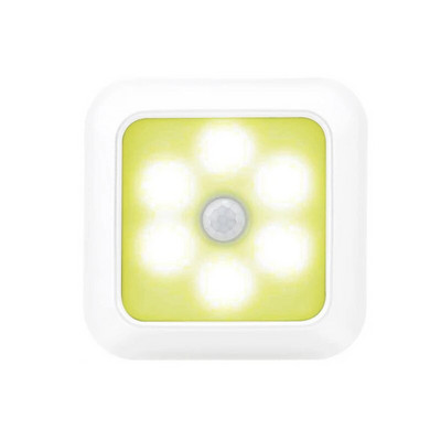 Τετράγωνος 6LED αισθητήρας κίνησης AAA κουτί ντουλαπιού μπαταρίας φως σκάλας φως νυχτερινό φως γάντζος φιλμ μαγνήτης 3 λειτουργίες εγκατάστασης