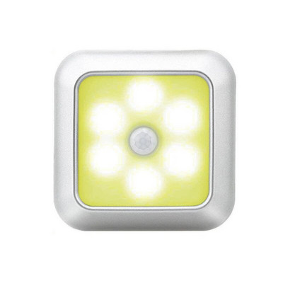 Τετράγωνος 6LED αισθητήρας κίνησης AAA κουτί ντουλαπιού μπαταρίας φως σκάλας φως νυχτερινό φως γάντζος φιλμ μαγνήτης 3 λειτουργίες εγκατάστασης