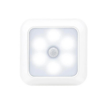 Τετράγωνος 6LED αισθητήρας κίνησης AAA κουτί ντουλαπιού μπαταρίας φως σκάλας φως νυχτερινό φως γάντζος φιλμ μαγνήτης 3 λειτουργίες εγκατάστασης