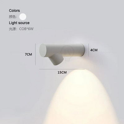 6W COB Impermeabil AC85-265V Aplicație de perete cu LED montată la suprafață Corp de iluminat nordic modern Lămpi de perete pentru interior Sufragerie Verandă în aer liber