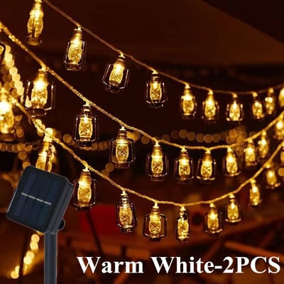 LED solárne reťazové svetlo Retro petrolejová lampa Solárne svetlá Vonkajšie vodotesné Vianočné dekorácie Rozprávková záhradná girlanda Párty lampa