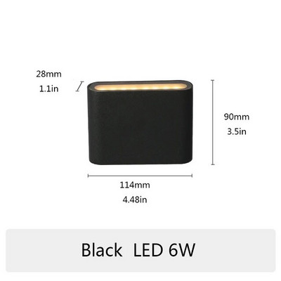 6W 12W LED Lampă de perete modernă, impermeabilă, în aer liber, pentru interior, dormitor, sufragerie, balcon, perete, iluminat pentru casă, aplice de perete din aluminiu