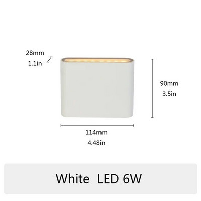 6W 12W LED Lampă de perete modernă, impermeabilă, în aer liber, pentru interior, dormitor, sufragerie, balcon, perete, iluminat pentru casă, aplice de perete din aluminiu