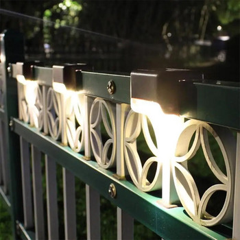 4PCS LED слънчева пътека Стълбищни светлини Външна градина Двор Ограда Стенна пейзажна лампа Слънчева нощна лампа Акумулаторна Ni-MH батерия