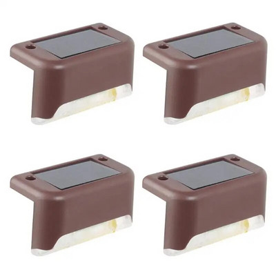 4 buc. LED-uri Lumini solare pentru calea scarilor in aer liber, gradina, curte, gard, perete, peisaj, lumina solara de noapte, baterie reincarcabila Ni-MH