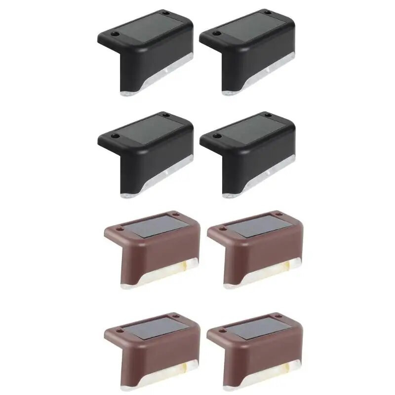 4 vnt. LED saulės tako laiptų šviestuvai lauko sodo kiemo tvoros siena kraštovaizdžio lempa Saulės nakties lemputė įkraunama Ni-MH baterija