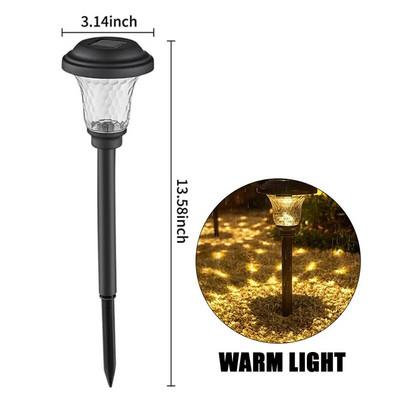 Solar Outdoor LED Lights Διακόσμηση κήπου Αδιάβροχο τοπίο Φωτισμός Pathway Patio Yard Lawn Courtyard Driveway Decorative