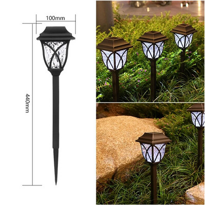Solar Outdoor LED Lights Διακόσμηση κήπου Αδιάβροχο τοπίο Φωτισμός Pathway Patio Yard Lawn Courtyard Driveway Decorative