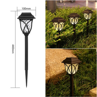 Solar Outdoor LED Lights Διακόσμηση κήπου Αδιάβροχο τοπίο Φωτισμός Pathway Patio Yard Lawn Courtyard Driveway Decorative