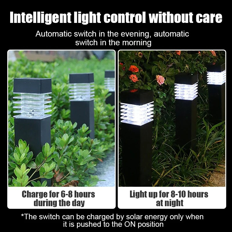 Solar Outdoor LED Lights Διακόσμηση κήπου Αδιάβροχο τοπίο Φωτισμός Pathway Patio Yard Lawn Courtyard Driveway Decorative