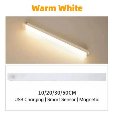 LED nakties šviesos judesio jutiklio šviesa, belaidė USB įkraunama naktinė lempa virtuvės spintelei spintos lempa laiptų apšvietimas