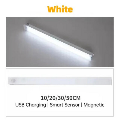 LED nakties šviesos judesio jutiklio šviesa, belaidė USB įkraunama naktinė lempa virtuvės spintelei spintos lempa laiptų apšvietimas