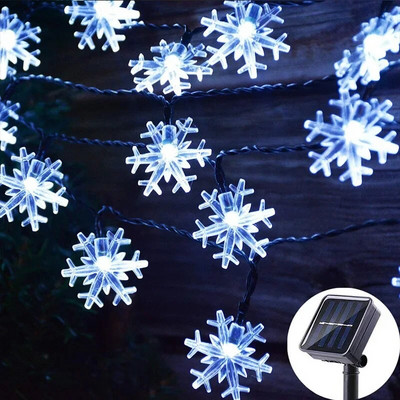 Lumini solare LED în aer liber Floral 5M/7M/12M șir Ghirlande de lampă cu zâne pentru petrecerea de Crăciun Decorare în aer liber Impermeabil